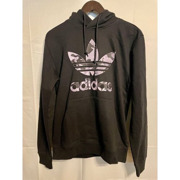 Men’s Adidas Camo 2XL Hoodie Sweatshirt IK3536 Black Infill NEW - Picture 1 of 3